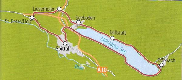Rondom de Millstättersee vindt u een groot aantal kleine en grote plaatsjes.